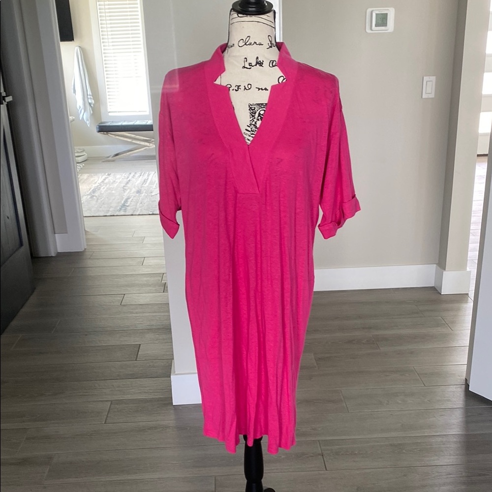 Mic and Zoe Vibrant Pink V-Neck Dress